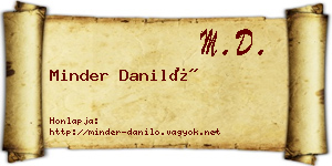 Minder Daniló névjegykártya